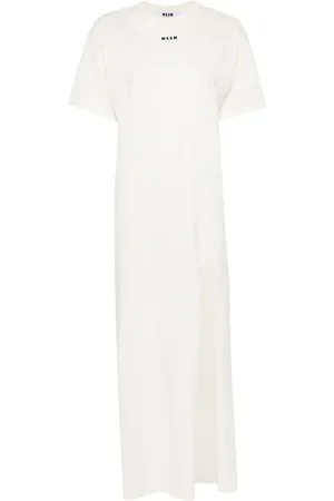 Msgm Logo-print cotton T-shirt dress