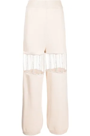Izaak Azanei Crystal-embellished straight trousers
