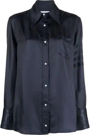 Thom Browne 4-bar stripe long-sleeved shirt