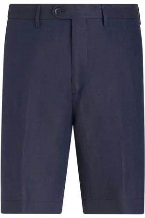 Etro Pressed-crease linen bermuda shorts