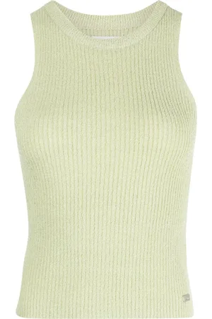 Izzue Logo-plaque ribbed tank top