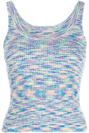 Izzue Mélange-effect ribbed tank top