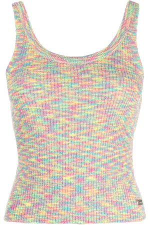 Izzue Melange-effect ribbed tank top