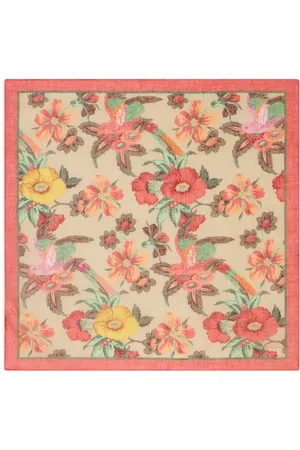 Etro Floral-print linen-silk scarf