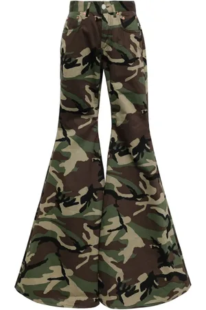 Vetements Camouflage-print flared trousers