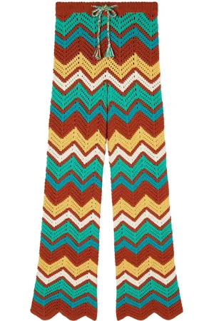 Alanui Kaleidoscopic chevron knit trousers