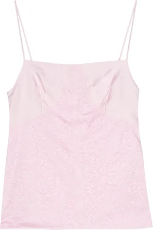 Jil Sander JIL TOP VST CAMI SQR NCK SLVLSS FRNT LACE APPLIQUE CTTN
