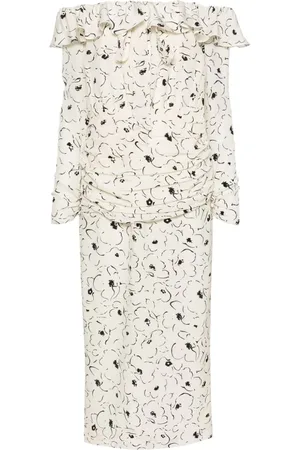 Alessandra Rich Floral-print silk midi dress