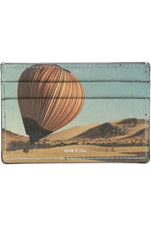 Paul Smith Signature Stripe Balloon-print leather cardholder