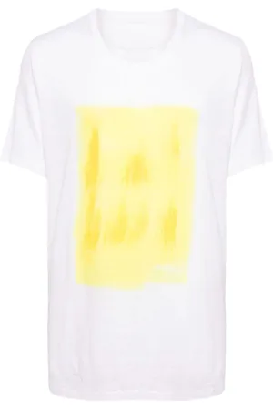 120% Lino Paint-print linen T-shirt