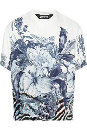 Roberto Cavalli Floral-print bowling shirt