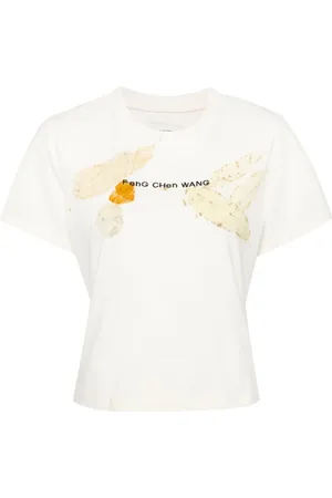 Feng Chen Wang Logo-embroidered cotton T-shirt