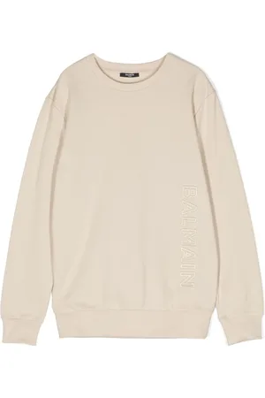 Balmain Embossed-logo cotton sweatshirt