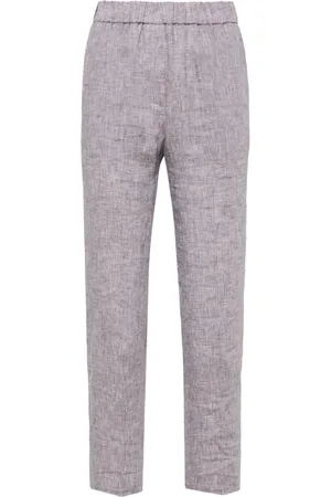PESERICO SIGN Cropped linen trousers