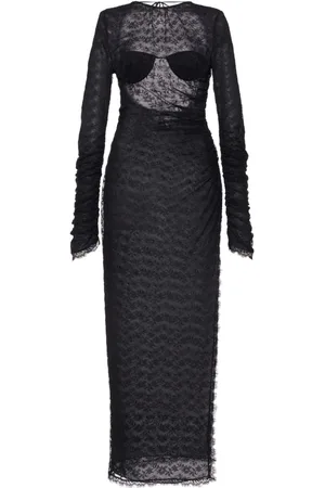 Alessandra Rich Open-back silk lace dress