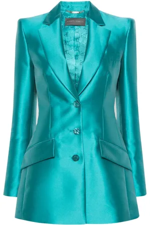 Alberta Ferretti Single-breasted duchess-satin blazer