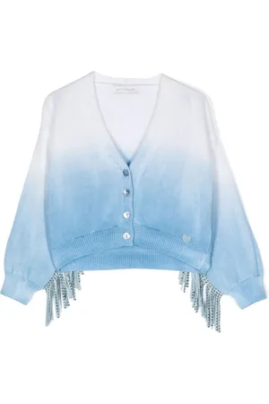 MONNALISA Ombré-effect fringed cardigan