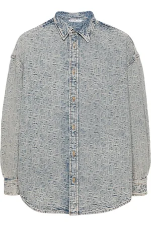 Acne Studios Monogram-jacquard denim shirt