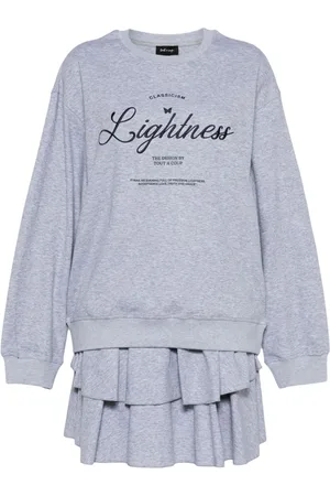 tout a coup Layered-design cotton-blend sweatshirt