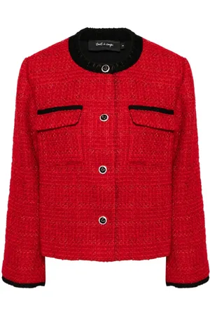 tout a coup Contrast-trim tweed jacket
