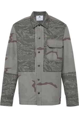 Marine Serre Rispstop classic-collar shirt jacket