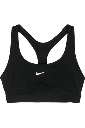 Nike Womens Air Dri-FIT Swoosh Mock Zip Bra - Black/White
