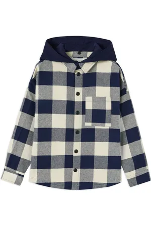 Palm Angels Checked logo-print hooded jacket