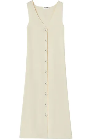 Jil Sander V-neck ribbed midi dress