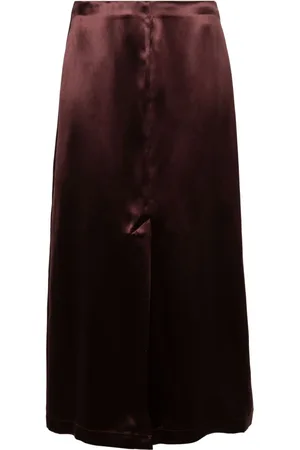 Loulou Studio Lys A-line satin midi skirt