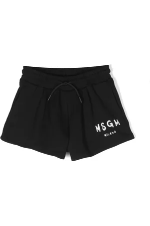Msgm Logo-print cotton track shorts