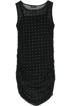 MONNALISA Rhinestone-embellished draped sleeveless dress
