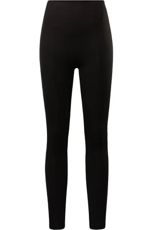 Reebok Logo-embroidered fine-ribbed leggings