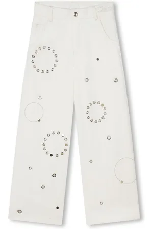 Chloé Eyelet-detail cotton trousers