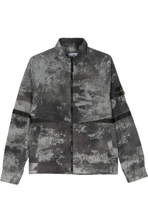 Stone Island Compass-badge abstract-print jacket