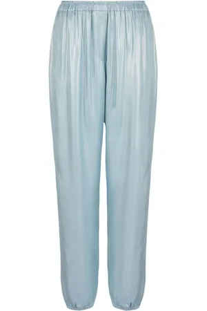 Giorgio Armani Metallic-sheen high-waisted trousers