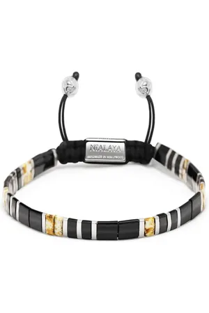 Nialaya Logo-engraved beaded bracelet