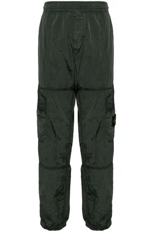 Stone Island Compass-badge crinkled track pants