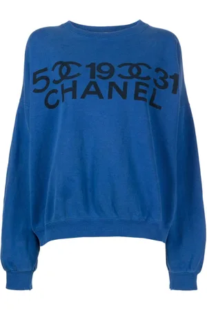 CHANEL 1990-2000s logo-print wool sweatshirt