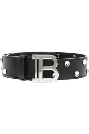 Balmain Embellished B-buckle leather belt