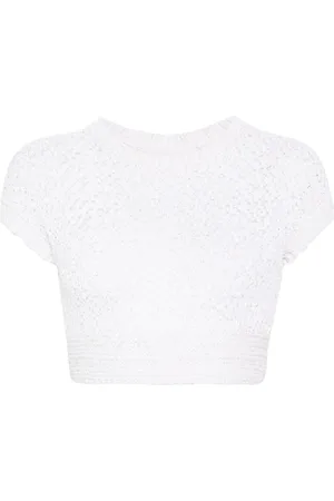 GENNY Crew-neck knitted crop top