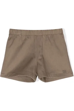 DOUUOD KIDS Logo-print twill shorts