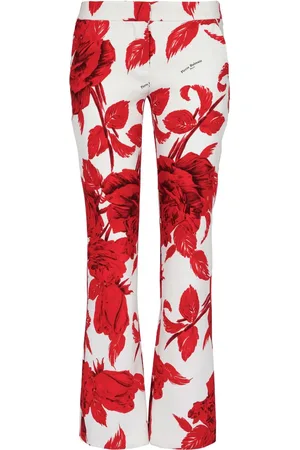 Balmain Rose-print flared trousers