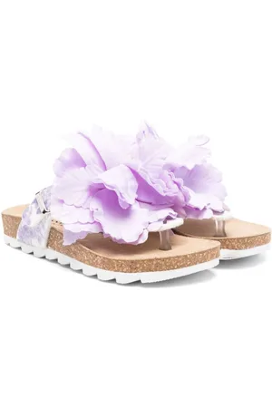 MONNALISA Floral-appliqué flip-flops