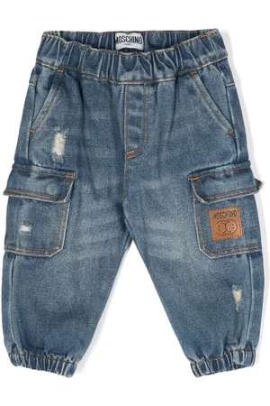 Moschino Logo-patch tapered jeans