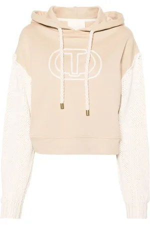 Twin-Set Logo-embroidered cotton hoodie