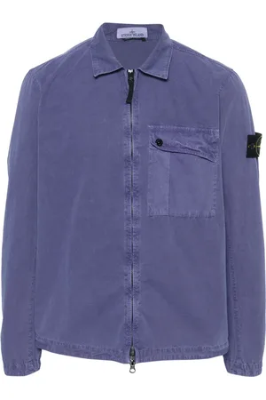 Stone Island Compass badge zip-up overshirt
