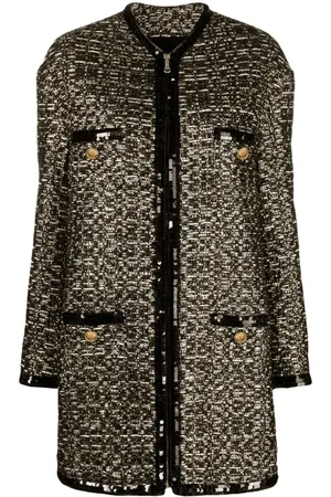 Giambattista Valli Metallic-thread tweed midi coat