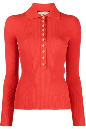 Gucci Ribbed-knit polo shirt