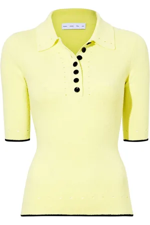 Proenza Schouler Spencer ribbed-knit polo top