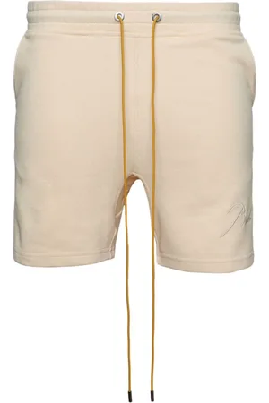 Rhude Logo-embroidered cotton track shorts
